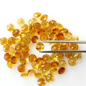Piedra preciosa calibrada de corte redondo de citrino Natural de 5mm para la fabricación de joyas, piedra suelta facetada citrino a precio de fabricante a granel - Product Image 1