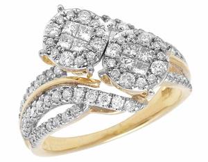 925 Plata Moissanite redondo princesa diamante Iced Out Cluster nupcial boda compromiso aniversario regalo anillo conjunto para mujeres - Product Image 1