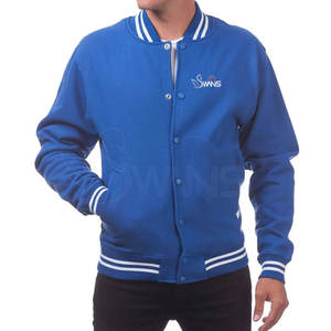 Venta al por mayor de talla grande de los hombres de invierno Letterman chaqueta de cuello alto con lana de lona de tela ligera nueva condición para uso al aire libre - Product Image 3
