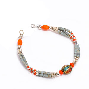 Online Wholesale Tibetan Silver Antique Style Unique <b>Bracelet</b>, Turquoise Coral Gemstone Jewelry, Gift Item Jewelry - Product Image 1