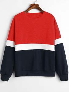 Nouveauté, sweatshirts écologiques pour filles, sweatshirt mignon en tissu doux et uni à blocs de couleurs pour femmes - Product Image 5