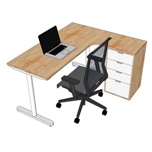 TIO System L-Shaped Corner PC <b>Desk</b> with Integrated Cabinet & Drawer <b>Folding</b> & Storage Features for Home Office-HBTO006 - Product Image 1