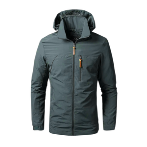 Chaqueta de lona impermeable para senderismo al aire libre para hombre, cortavientos de invierno con capucha y cremallera repelente al agua, diseño transpirable - Product Image 6