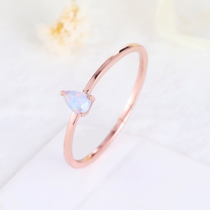 Anillo DE BODA romántico de oro auténtico para mujer, piedra preciosa Natural etíope de ópalo, joyería fina certificada de quilates de oro sólido de lujo - Product Image 3