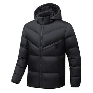 Abrigo acolchado ligero de invierno para hombre, chaqueta con capucha y cremallera de burbuja cálida con logotipo personalizado, chaquetas para exteriores para hombre - Product Image 6