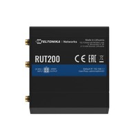 Router LTE Industrial Teltonika RUT200, 4G/LTE Cat.4, 2x LAN 100Mb/s, WiFi 2.4GHz, RMS