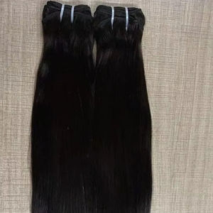 Paquetes de cabello humano indio Virgin Temple Raw South Indian Machine Trama Color natural Extensiones de cierre de encaje - Product Image 2