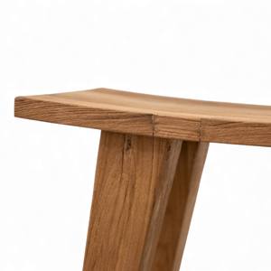 Banco de Ducha Rústico de Madera de Teca Reciclada, Resistente al Agua, Asiento de Spa para Baño con Parte Superior Curva Tipo Silla de Montar - Product Image 2