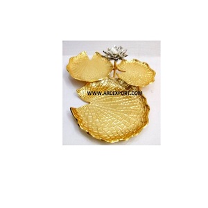 Bol porte-serviettes en plaqué or bol de luxe standard porte-papier de soie décoratif de table vente en gros bol de nourriture en métal de créateur de fleurs - Product Image 5