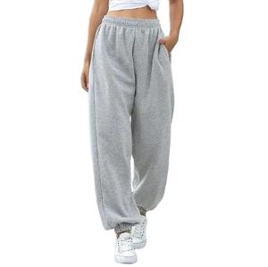 Pantalons de jogging épais pour femmes, sur mesure, OEM, été, taille plus, taille élastique, respirant, polaire, 100% coton - Product Image 1