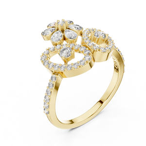 14K Fashion <b>Statement</b> <b>Ring</b> for Girls Modern Style - Product Image 5