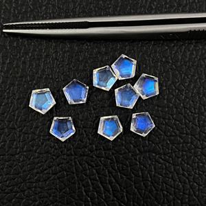 Prix usine direct gros arc-en-ciel pierre de lune pierres précieuses 5mm 7mm pentagone plat naturel calibré pour optimal pour les bijoux - Product Image 3