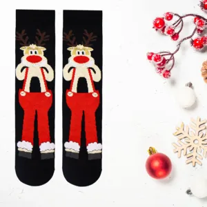 Colorful Sports <b>Socks</b> with Deer Embroidery Breathable and Warm Nylon One Size Fits All for Daily Use and <b>Winter</b> Season - Product Image 1