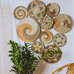 Tamaño personalizado tejido algas marinas tejidas pared redonda Art Deco Año Nuevo chino artesanía placas de pared estilo de diseño buen precio - Product Image 2