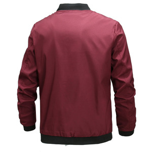 Men's Winter Autumn Casual Sportswear Solid Color Slim Bomber Jackets with Stand Collar Canvas <b>Fabric</b> Mens Jackets - Product Image 2