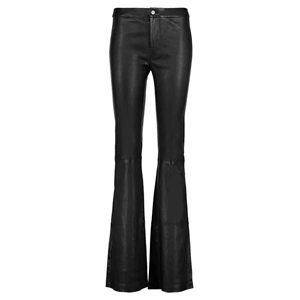 กางเกงหนังสีดำกันน้ำสำหรับผู้ชายเสื้อผ้าออกแบบได้ด้วยวัสดุ PU คาดเอวขนาดกลาง - Product Image 1