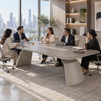 Table de conférence de luxe pour cadres, bureau de salle de réunion moderne avec bureau à double niveau pour salle de réunion haut de gamme