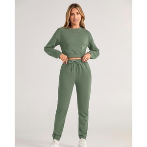 Latest Design Jogging Wear Tracksuits for sale in different colors New Fashion Women's Cotton Fleece Ladies Tracksuits Set - Product Image 4