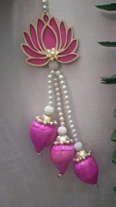 พวงมาลัยดอกบัวประดับด้วยไข่มุกสำหรับตกแต่งวัดงานแต่งงานแขวนในเทศกาลแต่งงานเอ็มดีเอฟสายห้อยดอกบัวชากาเทอร์ธีฉากหลัง - Product Image 4