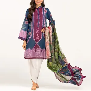 2023 nueva moda de alta calidad de 3 piezas señoras paquistaníes Salwar Kameez más vendidos ODM al por mayor Stitch Lawn Dress Indian AMK - Product Image 6