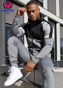 100% algodón de lujo Tech Fleece para hombre chándal Logo 2 piezas conjunto transpirable Joggers peso pesado al aire libre chándal - Product Image 2