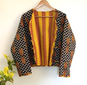 Magnifique veste matelassée imprimé tigre d'hiver pour femmes fait à la main réversible 100% coton léger nouveau Style décontracté pour - Product Image 3