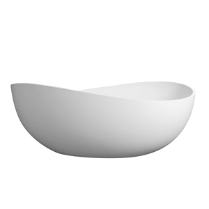 Baignoire autoportante irrégulière moderne en surface solide émaillée blanc mat durable pour adultes - Product Image 5