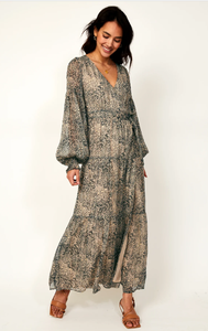 Nuevo vestido informal con estampado Floral de verano con cuello en V para mujer, vestido Maxi de cintura alta, vestidos de moda para mujer, ropa para mujer al por mayor - Product Image 2