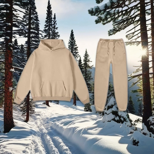 Ensemble 2 pièces pour homme : Sweat à capuche zippé imprimé respirant mi-épais, coupe régulière, sport et décontracté – Collection Hiver 2026 - Product Image 2