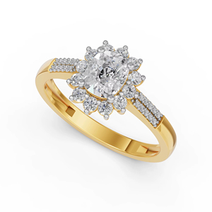 Anillo de bodas de oro sólido de 10 quilates para mujer con 1.34Cts VS Clarity EF Color Lab Grown Oval Cut Diamond para fiestas Regalo de joyería - Product Image 1