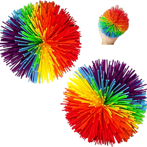 Muestra de juguetes blandos para aliviar el estrés, pelota <span class=keywords><strong>Koosh</strong></span> de silicona, pelota para apretar, juguete blando para niños, juguete sensorial elástico - Product Image 2