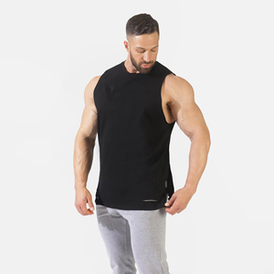Camiseta Deportiva de Corte Profundo para Hombre, de Secado Rápido, Tejida, Estilo Urbano, Personalizable, OEM, para Gimnasio y Running - Product Image 2