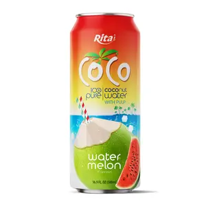 西瓜味椰子水与果肉500毫升从越南最优惠的价格新鲜水果饮料