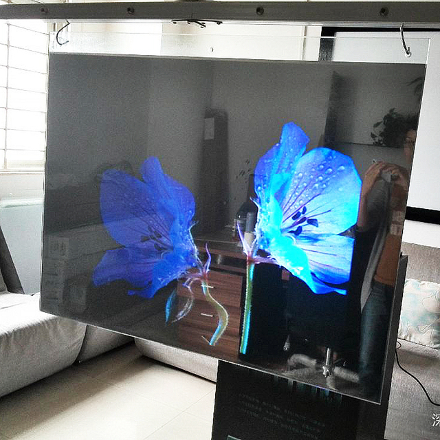 3D Holographic Rear Projection Film Transparent Grey Dark Grey White Mirror Self-Adhesive 100um Thickness 0-97% Transmittance