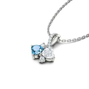 Jeulia Heart to Heart Two Stone Heart Cut Sterling Silver Necklace - Product Image 3