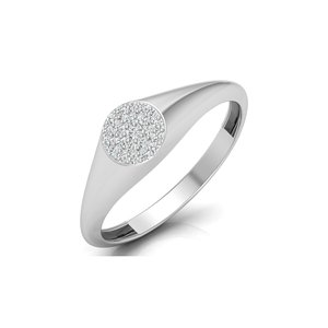 Avarta Jewellery Bague en or blanc 14 carats avec diamants de laboratoire ronds et audacieux - Product Image 1