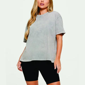 Camiseta de manga corta con cuello redondo azul oscuro para mujer, camiseta para mujer, camisetas de secado rápido para mujer - Product Image 4