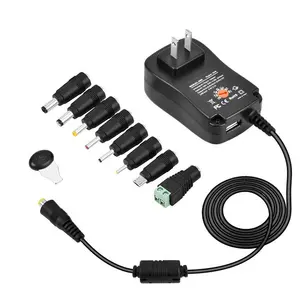 Adaptador Universal de CA/CC, fuente de alimentación conmutada regulada de voltaje múltiple, 8 enchufes seleccionables, venta directa de fábrica