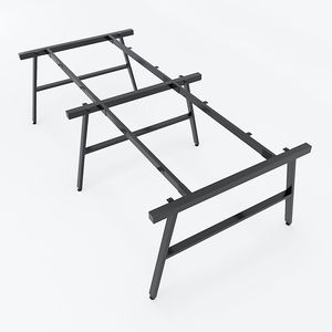 Minimalist 4-Person Leatherette <b>Wood</b> <b>Bench</b> with Steel Legs-SFAC006 - Product Image 4