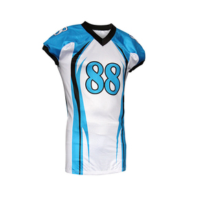Maillot de football américain personnalisé avec nom d'équipe, uniforme de haute qualité, 100% polyester, manches courtes, vente en gros - Product Image 3