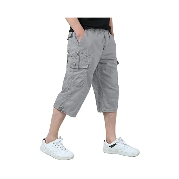 Pantaloncini da palestra da uomo ultimo nuovo Design sublimazione sport pantaloncini sotto il ginocchio elastico in vita corto per uomo palestra corto uomo 34 cotone Capri