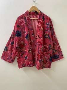 Bata de Terciopelo Estampada, Kimono Tropical, Abrigo de Invierno de Terciopelo, Bata Corta, Estilo Bohemio, Batas de Baño, Cubierta de Playa - Product Image 2