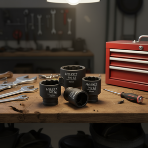 Hazet <b>12</b>-<b>Point</b> Square 1/2'' <b>Sockets</b> <b>Set</b> with Traction Profile and Borehole 4-Piece <b>Set</b> - Product Image 3