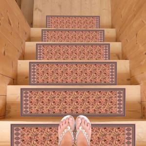 Alfombra con Estampado Étnico: Alfombra de Entrada de Chenilla con Diseño Botánico de Flores Boho, Alfombra de Lujo - Product Image 4