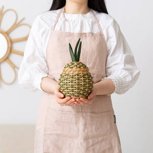 Adorable sac d'ananas coloré, accessoires de chambre de bébé, ensemble de paniers de rangement en rotin naturel, paniers en osier - Product Image 6