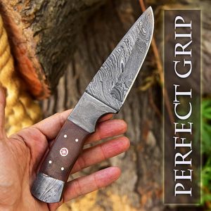 Cuchillo de Acero de Damasco de Hoja Fija con Punta de Caída, Grado Industrial, Alta Calidad, Resistente, para Exteriores, Personalizable, con Mango de Madera, OEM, Gran Oferta 2025 - Product Image 5