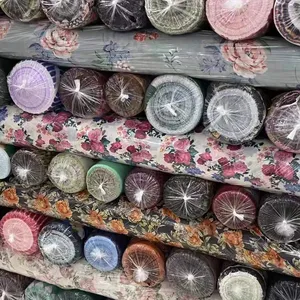 Kore tarzı şifon çiçek baskılı kumaş, en yeni tasarımlar