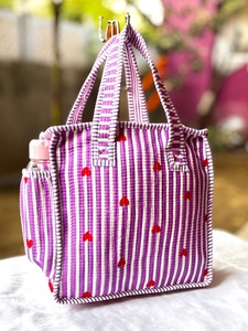 Sacs fourre-tout matelassés floraux pour un usage quotidien, sacs de shopping/sacs à bandoulière écologiques, cadeaux, sacs fourre-tout en coton de grande capacité, vintage - Product Image 2