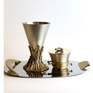 Último patrón llegada Metal chapado en oro brillante diseño único hogar Aroma quemador de incienso MESA CENTRO DE MESA Y uso religioso - Product Image 2