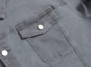 Veste en jean d'hiver de couleur unie d'approvisionnement d'usine OEM pour hommes Vestes de jean d'équitation avec logo personnalisé de marque de qualité avec un design durable - Product Image 5